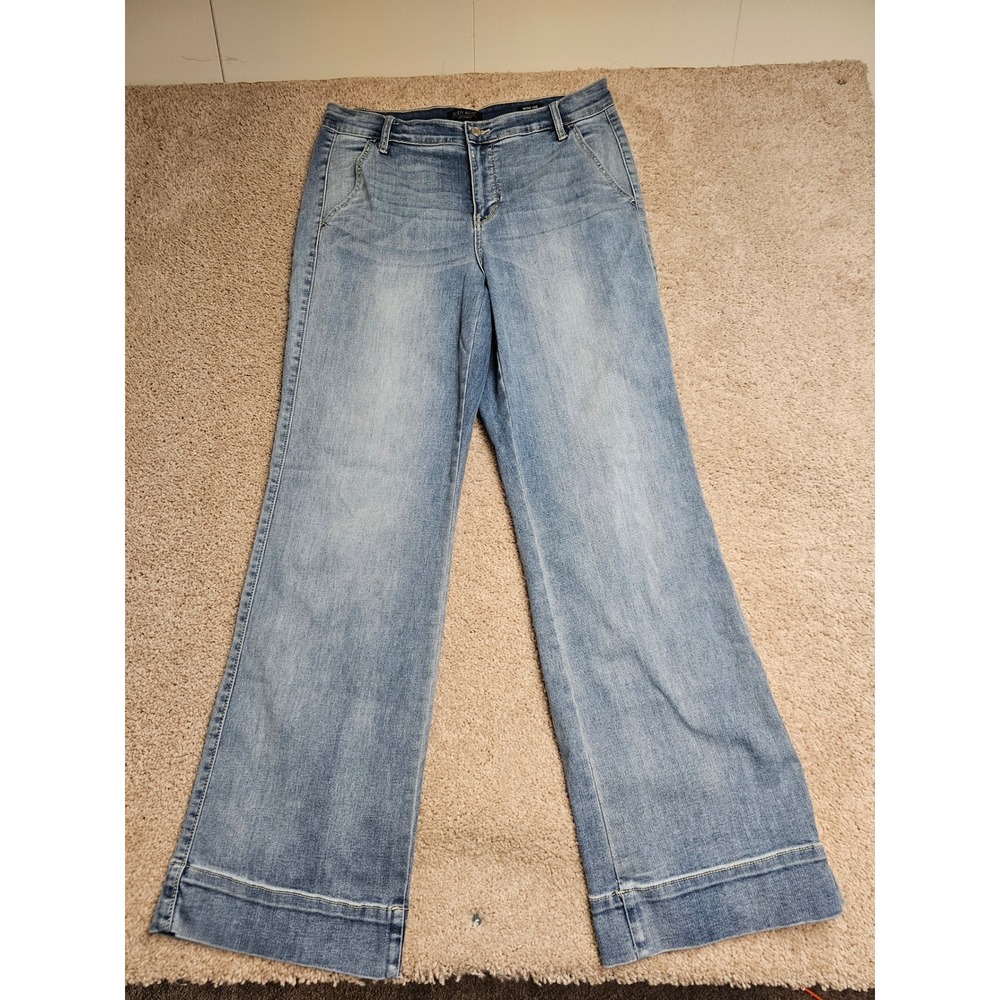 Judy Blue High Waist Wide Leg Jeans Light Wash Denim Size 15/32 JB82401MD - Picture 2 of 8